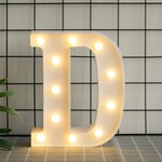 Ugreat - Lettres de l'alphabet à led avec lumière blanche chaude pour décoration d'intérieur, fête, bar, mariage ou festival(D),AAFGVC