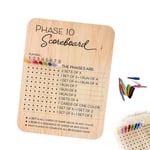 Portable Phase 10 Score Board Sturdy 10 Game Scoreboard