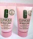 CLINIQUE Rinse-Off Foaming Cleanser 60ml Total in 2x30ml Tubes NEW