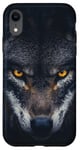 iPhone XR Wolf Lovers Black Wolf Wild Animal Lovers Wolf Illustration Case