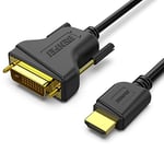 BENFEI Câble HDMI vers DVI, 1,8 m bidirectionnel DVI-D 24 + 1 mâle vers HDMI mâle Adaptateur Haute Vitesse 1080P Full HD Compatible pour Raspberry Pi, Roku, Xbox One, PS4 PS3