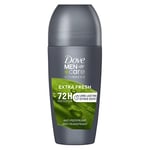 Dove Men+Care Advanced Extra Fresh Déodorant avec technologie triple action et ¼ de crème hydratante anti-transpirante à bille pour 72 heures de protection contre la transpiration et les odeurs 50 ml