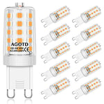 AGOTD Ampoules LED G9 4W Equivalente 40W Halogène Lumière, 400 lumens, non dimmable AC220-240V, Angle de 360 (blanc chaud, Lot de 10)