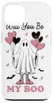 Coque pour iPhone 13 Will You Be My Boo Ghost Heart Ballons