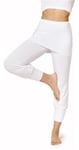 Bellivalini Pantalon 3/4 Capri avec Jupe Courte pour Femmes Flare Sport Yoga Jogging Pilates pour l'été Legging Jupette BLV50-276 (Blanc, XXL)