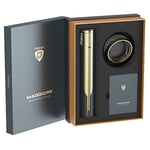 Prestigio Maggiore Tire-bouchon électrique pour ouvre-vin - Ouvre-bouteille automatique pour vins - Ensemble décapsuleur électronique rechargeable et coupe-feuille - Jusqu'à 70 bouteilles - Rich Gold