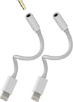 Adaptateur Iphone Jack Certifié Apple Mfi(Lot De 2)Lightning Vers Prise Ecouteur 3.5 Mm Accessoire Cable Casque Pour 14 13 12 11 Pro Max 7 8 Plus X Ipad Air Voiture Aux Audio Câble[QUE072325]