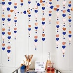 13 Ft Laventeli Purppura Valkoinen Paperi Love Heart Garlands Wall Hanging-Rose Gold Blue