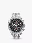 Citizen CA0080-54E Men's Red Arrows Chronograph Mesh Bracelet Strap Watch, Silver/Black