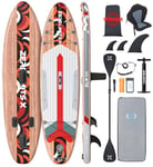 ZLX 320 CM Planche de Paddle Gonflable avec Accessoires Sup Premium pour Tous Niveaux Enfants et Adultes Large et Stable Pont antidérapant Pagaie réglable Ajustable,Laisse et Sac