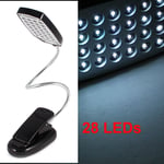 PC Laptop Notebook Flexible Arm Clip-on USB 28 LED Light Reading Desk Lamp Black