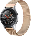 22mm Bracelet En Acier Inoxydable Pour Samsung Galaxy Watch 46mm/Galaxy Watch 3 45mm/Gear S3 Frontier/Classic/Moto 360 2nd Gen 46mm/Huawei Watch Gt/Gt 2 46mm/Gt2 Pro/Gt2e (Or Rose)[Con111118]