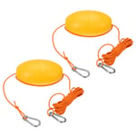 16FT Float Rope Tow Line, 2 Set Heavy Duty Buoy Ball Float Leash Orange