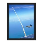 Space Shuttle Atlantis Launch Strike Eagle Patrol Photo Artwork Framed Wall Art Print 18X24 Inch