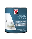 V33 Peinture multi-supports monocouche Cuisine & Bain Resist'Extrême® Satin, Blanc, 0,5L