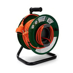 Velamp REEL-42G Rallonge, Enrouleur de câble avec fiche et Prise européenne 2 pôles, adaptée aux appareils de Jardin, avec Protection, 40 m, Orange