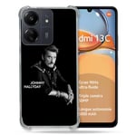 Cokitec Coque Renforcée pour Xiaomi Redmi 13C 4G Musique Johnny Hallyday Noir