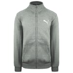 Puma Regular Fit Fleece Tracksuit Top Zip Up Bottoms Navy Grey Mens 590186 03 Cotton - Size Small