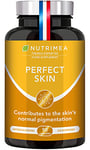 PERFECT SKIN - Tanning Accelerator Tablets - Natural Sun Protector - Bronzed Glow - 90 vegan capsules - Beta Carotene and Burdock - French Expertise - Nutrimea