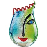 GILDE GLAS art Vase Visage - Sculpture et Objet de décoration Fait Main - H 28 cm