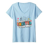 Womens Music Teacher Do Re Mi Fa So Excited To See You Funny V-Neck T-Shirt