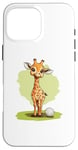 Coque pour iPhone 16 Pro Max Jolie balle de golf girafe pour un moment ludique