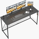 Devoko Desk, Home Office desk, Study Writing Computer Desks, Laptop Table for Home Workstations, Industrial Design Black Desk Metal Frame（140 x 50 x 75 Black）