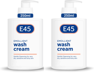 2 X E45 Dermatological Emollient Wash Cream 250 ml
