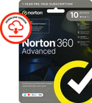 Norton 360 Advanced Antivirus 2024 10 Device 1 Year 5 Minute Delivery by Email