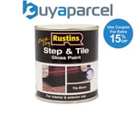 Rustins STBLW250 Quick Dry Step & Tile Paint Gloss Black 250ml RUSSTPBK250Q