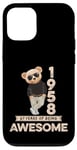 Coque pour iPhone 12/12 Pro 67ème anniversaire homme femme 1958 original Awesome ours en peluche