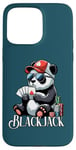 Coque pour iPhone 15 Pro Max Blackjack Panda Jeu de cartes à jouer Panda