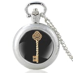 DSHUJC Pocket Watch, Retro Classic Steam Punk Key Vintage Quartz Pocket Watch Men Women Glass Dome Charm Pendant Necklace Hours Clock Gifts