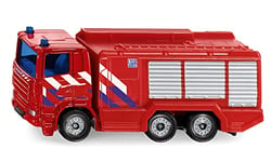 Siku 1036003, Camion d'extinction de réservoir de Pompiers Pays-Bas, Métal/Plastique, Rouge, Attelage de remorque