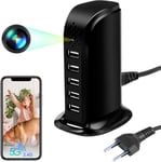 Caméra Espion Wifi 5G/2,4G, Mini Camera Cachée Usb Chargeur 5 Ports Sans Fil 1080P Hd, Micro Espion A Distance Caméra De Sécurité Surveillance Avec Détection De Mouvement