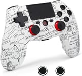 Manette Sans Fil Compatibles Pour Ps-4, Manette Compatibles Pour Ps-4 Pro/Slim/Pc, Batterie 1000mah Gamepad Avec Double Vibration, 6-Axis Gyro Sensor, Touchpad, 3.5mm Audio/Ext Jack