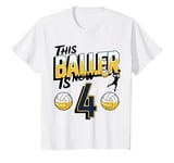 Youth Funny This Baller Is Now 4 Volleyball player 4th Birthday T-Shirt