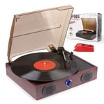 USB Vinyl Record Player with Speakers & Spare Ceramic Cartridge MP3 Convert Wood