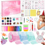 Nano Tape Bubble Set, 3 Pièces Kit Nano Tape Bubble Enfant, Ruban Adhésif Nano Tape Avec Slime, Poudre Scintillante, Autocollants, Double-Face Nano Tape Jouet Kit Bricolage Pour Enfant Cadeau