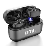 Umi W5s-ecouteurs-Bluetooth 5.2-sans-Fil - Écouteur Intra Auriculaires sans Fil - IPX7 True Wireless Casques avec boîtier de Charge Intelligent métal pour iPhone Samsung(Noir)