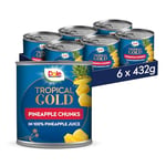 Dole Tropical Gold Premium Pineapple Chunks in Juice 6 x 432g, 432 g (Pack of 6)