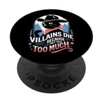 Villains Die Because They Talk Too Much – Chat cowboy amusant PopSockets PopGrip Adhésif