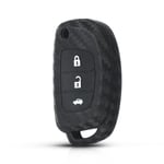 Silicone Carbon 3-knapps bilnyckelfodral till Hyundai Black 3 Buttons