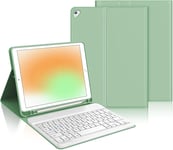 Étui Clavier Pour Ipad 9.7"", Ipad 6ème/5ème Géneration(2018/2017), Ipad Pro 9.7, Ipad Air 2/1, Bluetooth Clavier Azerty Français Amovible Avec Fente Pour Apple Pencil,Vert Gazon