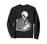 Vintage Skeleton Holding A Cat Sweatshirt