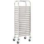 Vidaxl - Chariot de cuisine pour 16 plateaux 38x55x163 cm Inox n/a