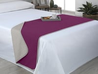 Estoralis - AVA | Chemins de lit Doux et Soyeux | Tissu matelassé réversible | Beige/Fuchsia | pour lit de 80/90 cm. (60 x 160 cm.) Couvre-lit de Couleur contrastée.