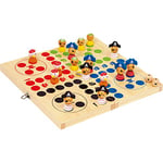 Small Foot 10951 Ludo Île de pirates en bois certifié 100% FSC, plateau de jeu pliable, à partir de 3 ans société, multicolore, Taille unique