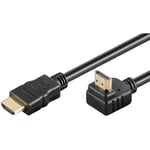 HDMI-kabel, rak hane till vinklad 90° hane, 2 meter