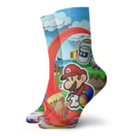 LREFON Chaussettes de Compression Su-per Mario Socks Crew Drôle Casual Unisexe Impression Cheville Sport Sock